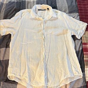 Perry Ellis Cream Casual Button Down Shirt